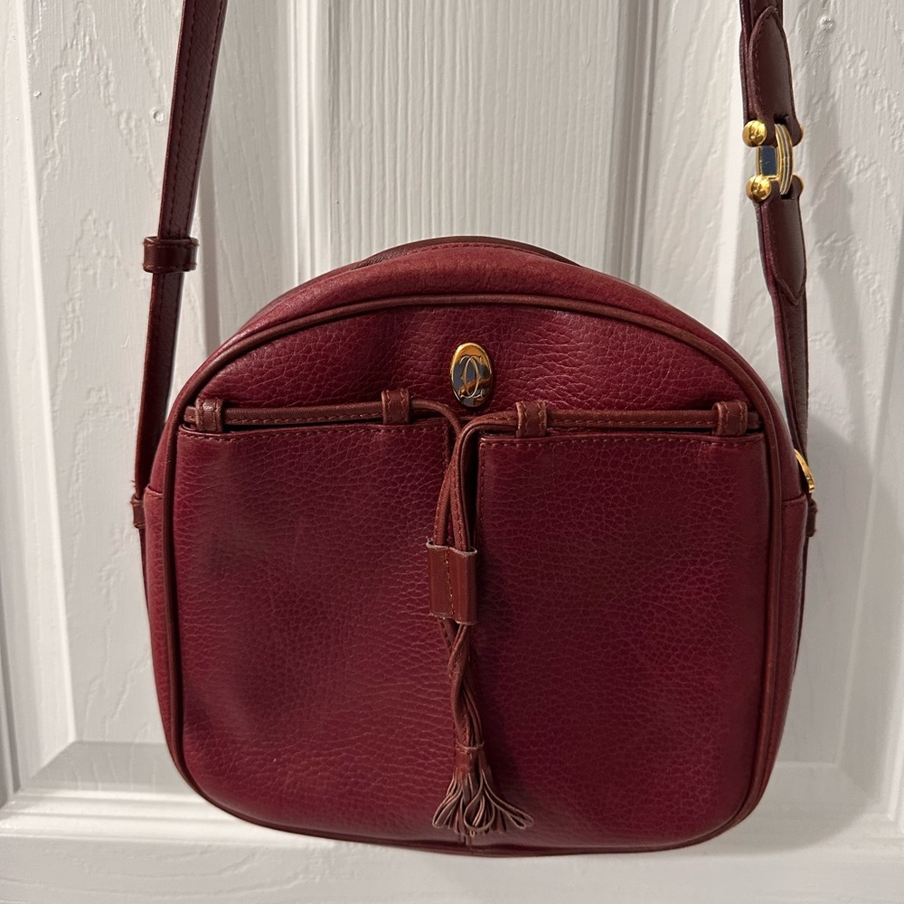 Cartier Burgundy Leather Crossbody Bag